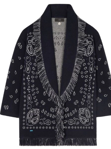 Cheap Women Bandana Alanui cardigan cashmere jacquard 0811